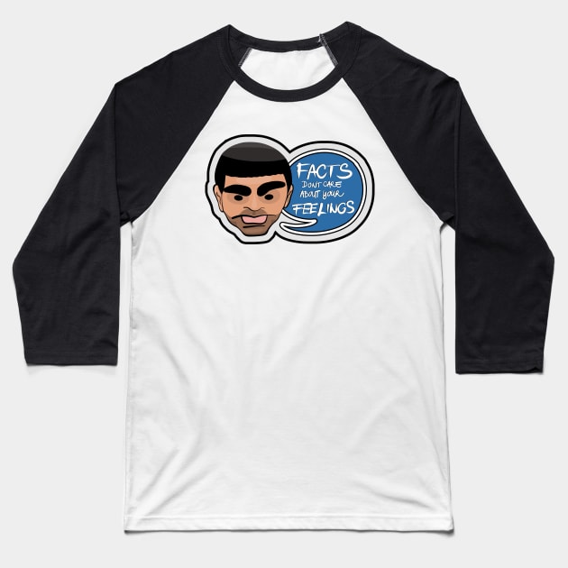 Ben Shapiro: Facts Don't Care About Your Feelings - Blue Baseball T-Shirt by Ina